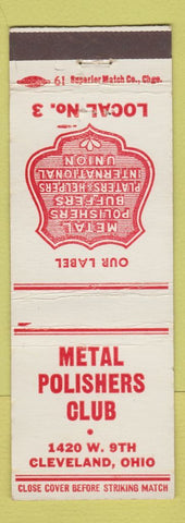 Matchbook Cover - Metal Polishers Club Cleveland OH