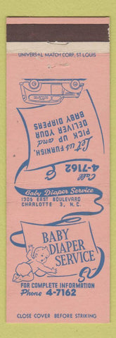 Matchbook Cover - Baby Diaper Service Charlotte NC