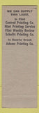 Matchbook Cover - Allied Printing Union Label Flint MI