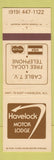 Matchbook Cover - Havelock Motor Lodge NC