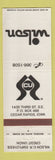 Matchbook Cover - Wilson Credit Union Cedar Rapids IA