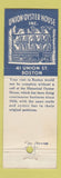 Matchbook Cover - Union Oyster House Boston MA lobster