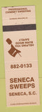 Matchbook Cover - Seneca Sweeps Seneca SC chimney sweeping WEAR