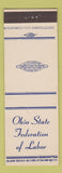 Matchbook Cover - Ohio State Federation of Labor Union Zanesville OH