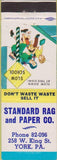 Matchbook Cover - Standard Rag Paper York PA