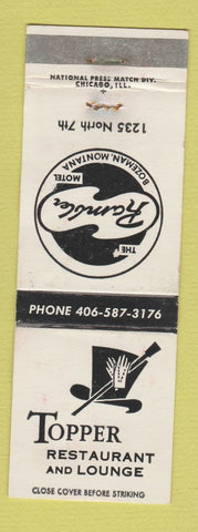 Matchbook Cover - Topper Restaurant Lounge Bozeman MT WEAR