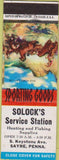 Matchbook Cover - Solock's oil gas Sayre PA