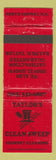 Matchbook Cover - Taylor's Clean Sweep Chimney Cleaning North Conaway NH WEAR