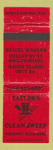 Matchbook Cover - Taylor's Clean Sweep Chimney Cleaning North Conaway NH WEAR