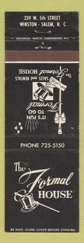 Matchbook Cover - The Formal House Winston Salem NC