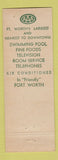 Matchbook Cover - Park Plaza Motel Fort Worth TX