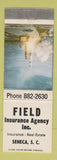 Matchbook Cover - Field Insurance Agency Seneca SC
