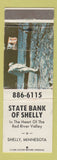 Matchbook Cover - State Bank of Shelly MN WEAR