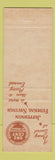 Matchbook Cover - Jefferson Federal Savings Washington DC