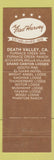 Matchbook Cover - Furnace Creek Inn Death Valley CA Fred Harvey WEAR