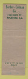 Matchbook Cover - Barber Coleman Rockford IL Safety Goggles