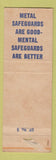 Matchbook Cover - Thompson Products Safety Use Your Head WEAR