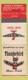 Matchbook Cover - Thunderbird Motor Hotel Brampton ON WORN