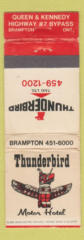 Matchbook Cover - Thunderbird Motor Hotel Brampton ON WORN