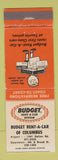 Matchbook Cover - Budget Car Rentals Columbus OH