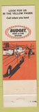 Matchbook Cover - Budget Car Rentals Columbus OH