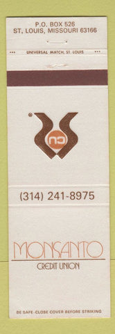 Matchbook Cover - Monsanto Credit Union St Louis MO