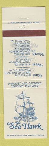 Matchbook Cover - Sea Hawk Williamston Lansing Charlevoix MI