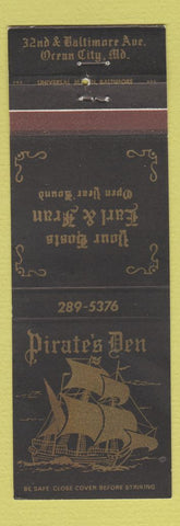 Matchbook Cover - Pirate's Den Ocean City MD
