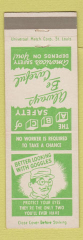 Matchbook Cover - Acme Steel Safety Goggles