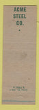 Matchbook Cover - Acme Steel Safety Goggles