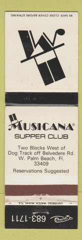 Matchbook Cover - Musicana Supper Club West Palm Beach FL