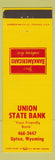 Matchbook Cover - Union State Bank Upton WY