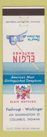 Matchbook Cover - Elgin Watches Fischvogt Workinger Columbus IN