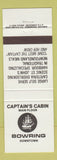 Matchbook Cover - Captain's Cabin Bowring Australia
