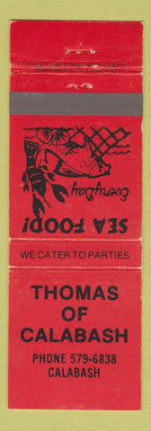 Matchbook Cover - Thomas of Calabash Seafood NC
