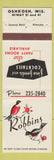 Matchbook Cover - Robbins Restaurant Oshkosh WI