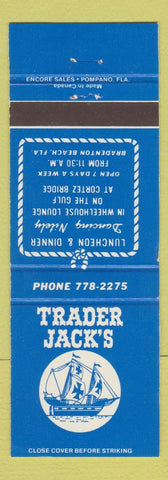 Matchbook Cover - Trader Jack's Restaurant Bradenton Beach FL WEAR