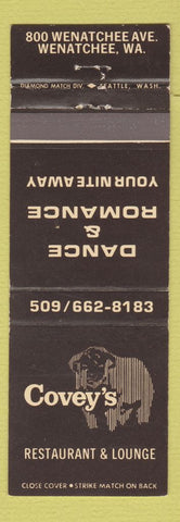 Matchbook Cover - Covey's Restaurant Lounge Wenatchee WA
