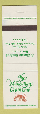 Matchbook Cover - The Manhattan Ocean Club New York City