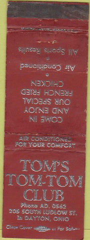 Matchbook Cover - Tom's Tom-Tom Club Dayton OH CREASE