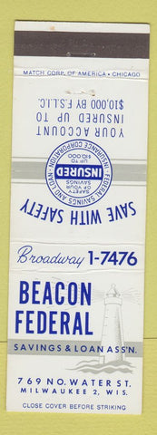 Matchbook Cover - Beacon Federal Savings Loan Milwaukee WI