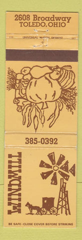 Matchbook Cover - Windmill Toledo OH
