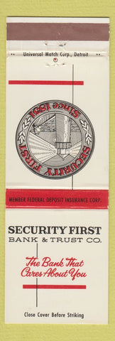 Matchbook Cover - Security First Bank Trust Gran Haven Ravenna Muskegon MI