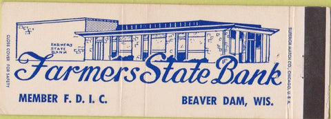 Matchbook Cover - Farmers State Bank Beaver Dam WI