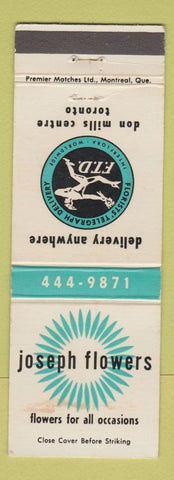 Matchbook Cover - Joseph Flowers Toronto ON FTD WEAR