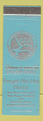 Matchbook Cover - Forget Me Not Florist Flowers Warner Robins GA BLUE