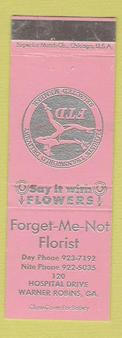 Matchbook Cover - Forget Me Not Florist Flowers Warner Robins GA PINK WEAR