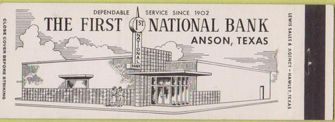 Matchbook Cover - First National Bank Anson TX