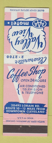 Matchbook Cover - Valley View Motel Cleveland OH
