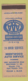 Matchbook Cover - Brentwood Auto Service AAA Brentwood MO